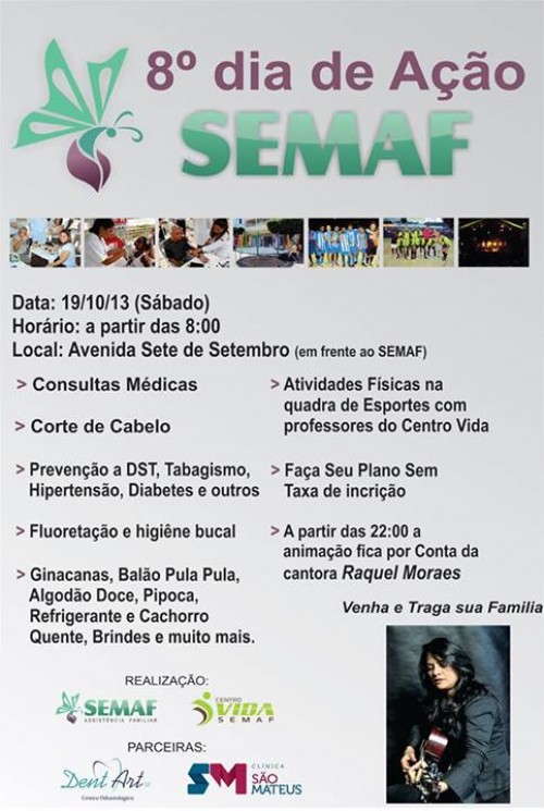 Tudo pronto para a 8ª edição Ação Semaf que será realizada no sábado (19).